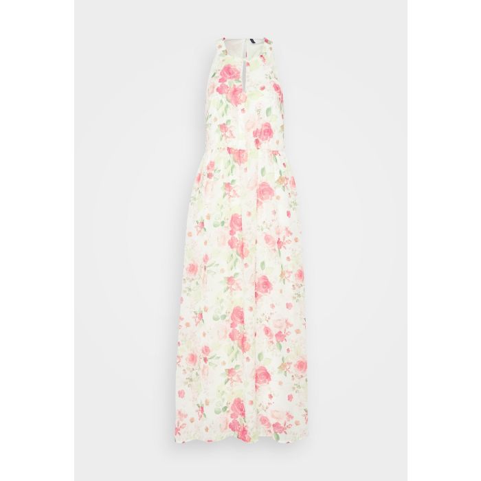 Vero Moda Blumen-Halter-Maxikleid – Weiß