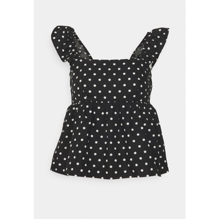 Vero Moda Peplum-Top mit Punkten – Schwarz