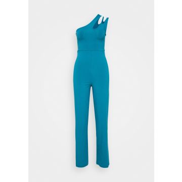 Monki Einschultriger Cutout-Jumpsuit – Petrol