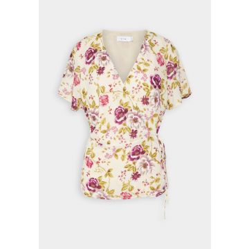 VILA Blumen-Wickelbluse – Weiß