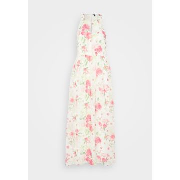 Vero Moda Blumen-Halter-Maxikleid – Weiß