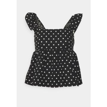 Vero Moda Peplum-Top mit Punkten – Schwarz